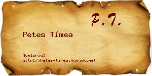 Petes Tímea névjegykártya